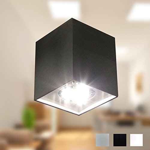 LED Aufbaustrahler Deckenlampe Deckenleuchte Strahler Downlight design Deckenstrahler flur GU10 CE 230v (Schwarz)