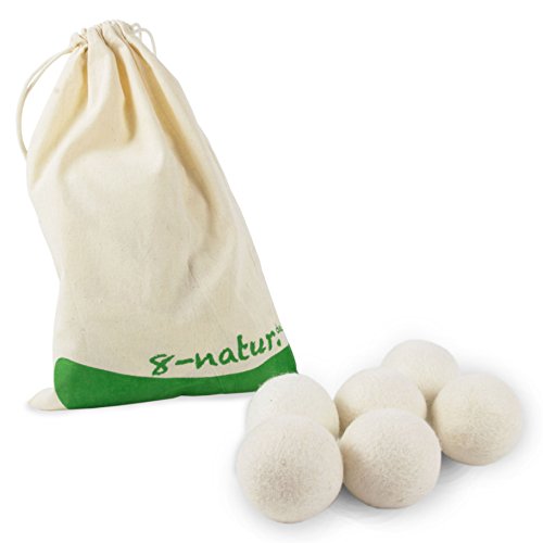 8-Natur Extragroße XXL-Trocknerbälle 6er Pack - Die natürliche Alternative zu Chemie aus 100% Reiner Merinowolle. Weiche Handtücher Kommen Schneller aus Dem Wäschetrockner.