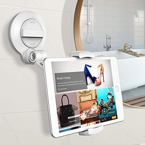 Cocoda Tablet Halterung mit Starkem Saugnapf, 360 °Drehbarer Universeller Tablet Ständer für iPhone/iPad/Samsung/Fire HD/Phone&Tablet mit 4~11 Zoll, Ideal für Spiegel/Fenster/Wände/Küche/Tische/Autos