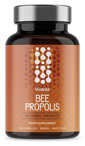 Bienen Propolis - 1000mg Propolis x 180 Kapseln | 6 Monate Vorrat | Höchste Qualität Propolis | Reiche Quelle von Bioflavonoiden | gemahlenem rohpropolis gewonnen - Health Propolis