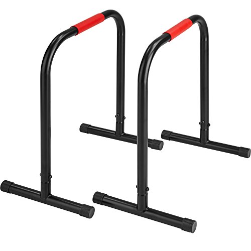 TecTake Power Station Fitness Rack Heimtrainer | geeignet für Liegestütze, Beinlifts und Dips | Stabiler Rahmen aus Stahlrohr | Höhe 70cm