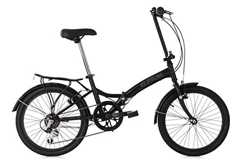 KS Cycling Faltrad Foldtech 6 Gänge Fahrrad, Schwarz, 20 Zoll