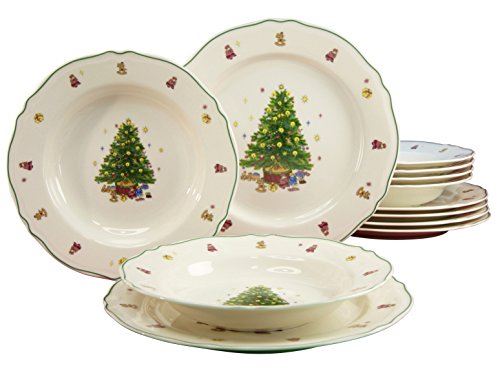 CreaTable, 16183, Serie TANNENBAUM Premium, Tafelservice 12-teilig