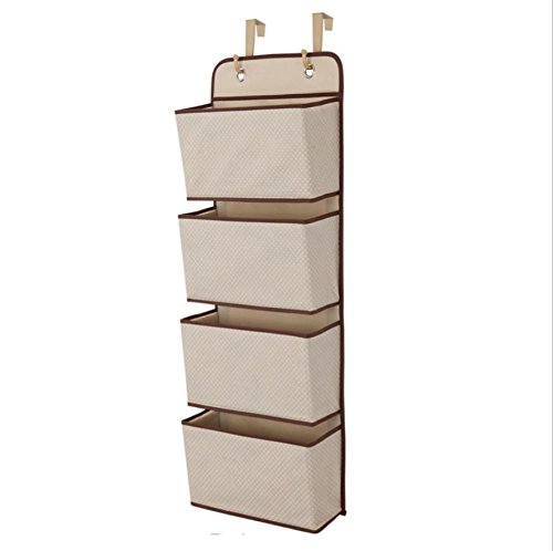 Starsglowing Schrank Organizer aus Stoff Hängeorganizer 4 Fächer für Handtücher Unterwäsche Socken faltbar 33 x 9 x 91 cm