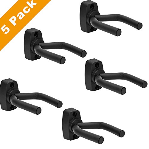 GIM Gitarrenständer Wand Halterung 5 Pack Gitarrenhalter Wandhalter für Akustikgitarre, klassische Gitarre, E-Gitarre, Bass, Ukulele