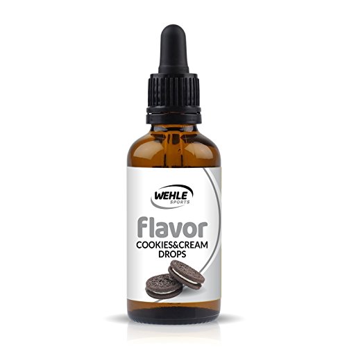 Wehle Sports | Flavdrops Aroma Tropfen | Flavor Drops für Quark, Jogurt, Porridge uvm. | Aromatropfen Made in Germany | Inhalt: 50ml Pipettenflaschen | (Cookies&Cream(Kekse&Sahne))