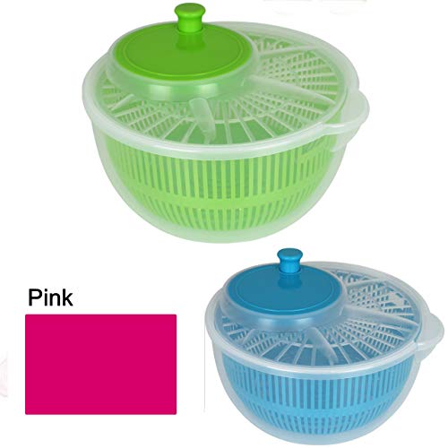 allaroundprofi24 Salatschleuder Salat Schleuder Salattrockner Salatmanager mit Kurbel Sieb Neu (Grün) + 1 Mikrofasertuch Vani