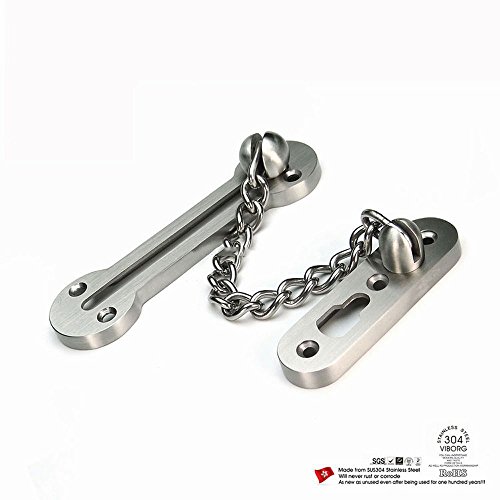 SUS304 Edelstahl Guss Tür Kette Tür Lock Kette Door Guard Sicherheit Kette Bolt Verriegelung, Satin Nickel gebürstet