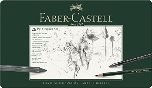Faber-Castell 112974 - Pitt Graphite Set im Metalletui, groß, 26-teilig