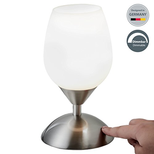 B.K.Licht Tischleuchte | Nachttisch-Leuchte für Schlafzimmer | Touchfunktion | dimmbar | IP20