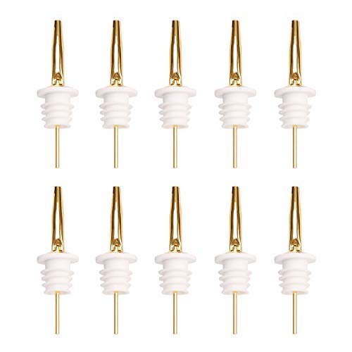 Hotupark 10 Stück Flaschen-Ausgießer,Portionierer für Spirituosen,Öl, Essigflaschen,Chocktails,Wein & Schnaps - Ideale Dosierer für Partys & Bars,Ausguss aus Edelstahl