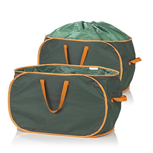 PRIMA GARDEN Verschließbare Gartenabfalltasche 333 Liter | 2er Set | Reißfest | Wasserabweisend | 3 Tragegriffe | Ideal für Laub, Gras & Beschnitt