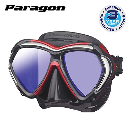 Tusa Paragon tauchmaske taucherbrille profi - Schwarz/Rot