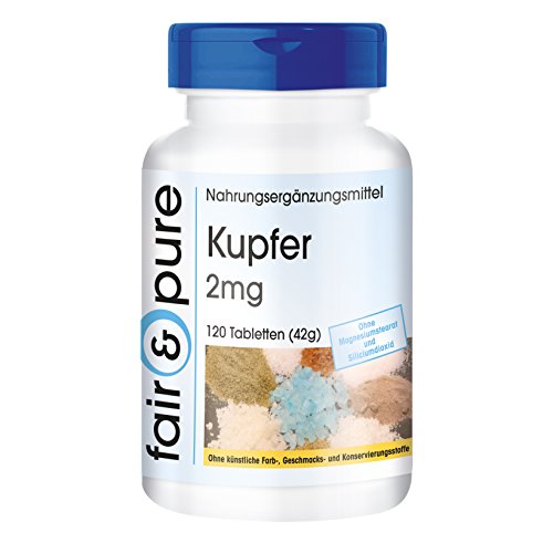 Kupfer 2mg, Kupferbisglycinat, vegan, 120 Tabletten
