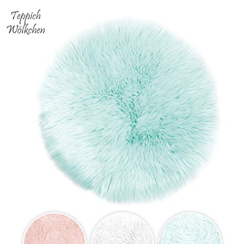 Teppich Wölkchen Lammfell-Teppich Kunstfell Schaffell Imitat | Wohnzimmer Schlafzimmer Kinderzimmer | Als Faux Bett-Vorleger oder Matte für Stuhl Sofa