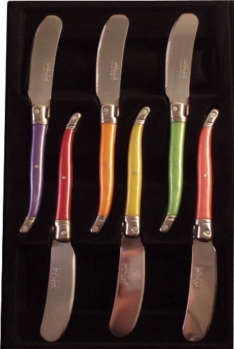 Laguiole 7506P-6 Kasten mit 6 Buttermessern in Pastellfarben