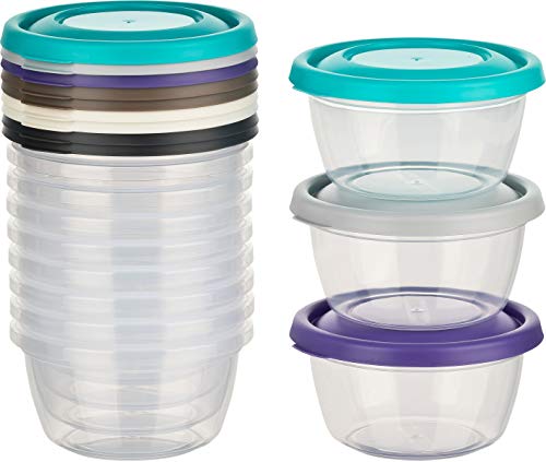 Kigima Mini-Tiefkühldose Frischhaltedose 250ml rund 12er Set bunt