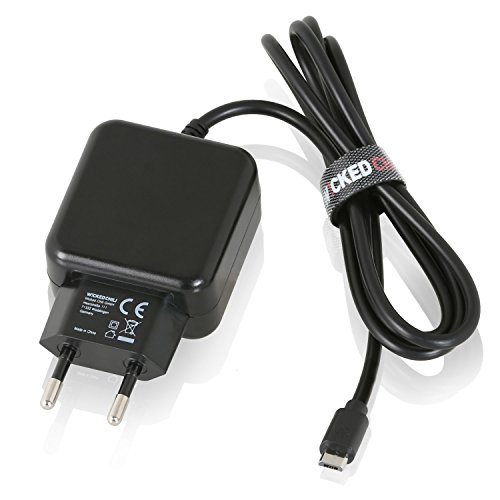Wicked Chili 3100mA / 15.5W Universal Ladegerät microUSB für Samsung, Sony, Huawei, Nokia, Lenovo, Honor, Wiko, LG, HTC Handy & Tablet Ladekabel (Netzteil, 136 cm Kabel mit Klettverschluss)