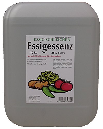 Essig-Essenz 10,15kg Kanister. 25 Prozent Säure - Besonders Ergiebig Und Wirkstark