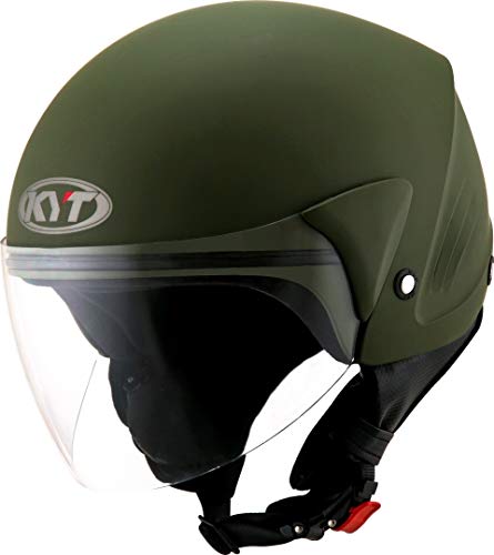 KYT Helm COUGAR PLAIN ARMY MATT GREEN - M