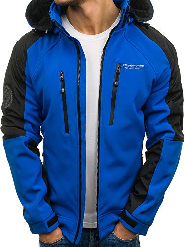 BOLF Herren Softshelljacke mit Kapuze Outdoor FREESTEP P06 Blau L [4D4]