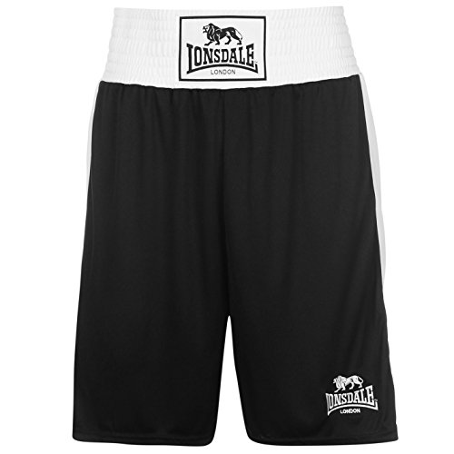 Lonsdale Herren Boxing Shorts Trainingshose Boxen Sporthose Kurze Hose Schwarz Medium