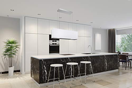 Insel Dunstabzugshaube Aronia Weiß Glas 90 cm