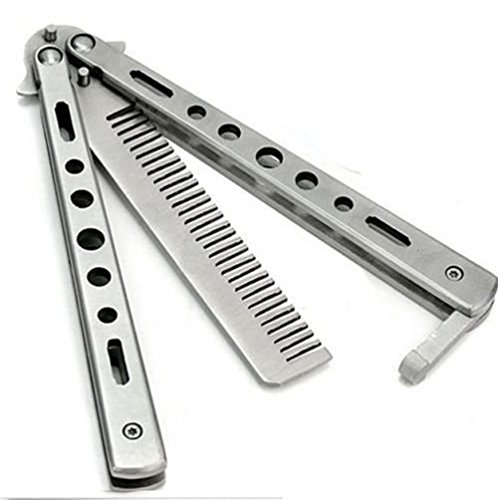 Buwico Zarte Edelstahl faltbar Training Schmetterling Praxis Style Messer Kamm