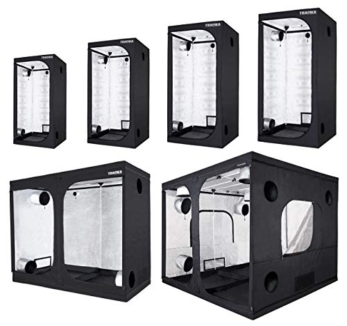 TRAFIKA Growzelt für Indoor-Anbau 100x100x200cm / Grow Tent/Grow Box/GROWBOX/Grow Schrank/GROWSCHRANK/Indoor Anbauschrank/Hydroponischer Grow Schrank/Mylar Premium 97% Reflexionsvermögen