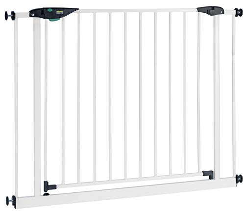 BOMI Schutzgitter Mira XXL 95-183 cm | Durchgangsbreite: 75 cm | Türschutzgitter Metall Selbstschließend | Treppenschutzgitter Türgitter Klemmgitter für Babys, Kleinkinder, Tiere