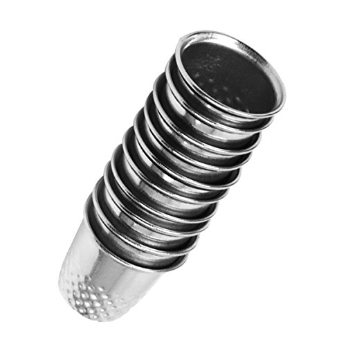 sungpunet 10Pcs silberne Metall 17-19 mm Vintage Nähen Fingerhüte für Heimwerker Handarbeiten Finger Displayschutzfolie