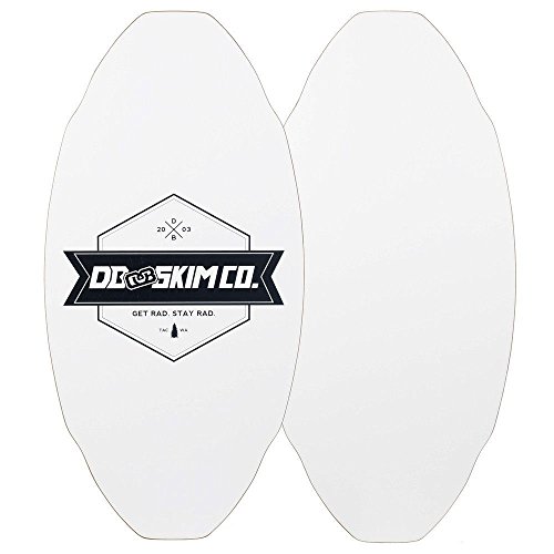 DB Skimboards Proto Plank Skimboard, Ahorn/Pappelbau, 3D Rocker Muster, langlebiges HPL Top & Bottom, Epoxy Siebdruck-Grafik, weiß, Small
