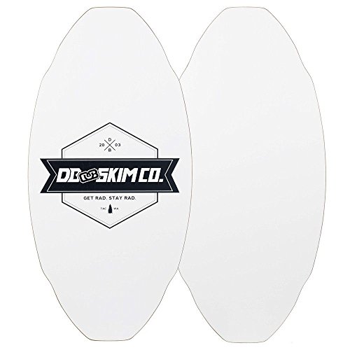 DB Skimboards Proto Plank Skimboard, Ahorn/Pappelbau, 3D Rocker Muster, langlebiges HPL Top & Bottom, Epoxy Siebdruck-Grafik, weiß, Small