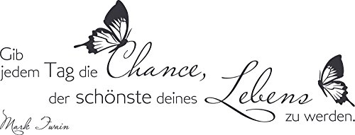 GRAZDesign Büro Einrichten mit Wandtattoo Esszimmer Sprüche - Dekoration Wohnung modern Gib jedem Tag die Chance - Wandtattoo Spruch Mark Twain / 105x40cm / 720397_40_073