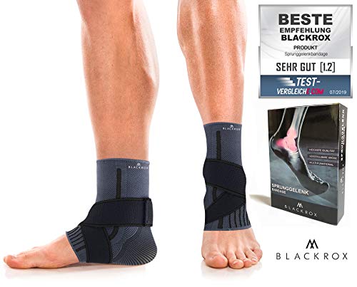 BLACKROX Sprunggelenkbandage, Vergleichssieger, Knöchelbandage, Schmerzlinderung Sprunggelenk Bandage, Verstauchungen, Arthritis, Fußbandage, Fussgelenkbandage Damen & Herren Links & Rechts Gr.M