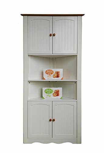 Homecharm-intl 79x40x162CM Eckschrank/eckregal/Weiß,HC-003A