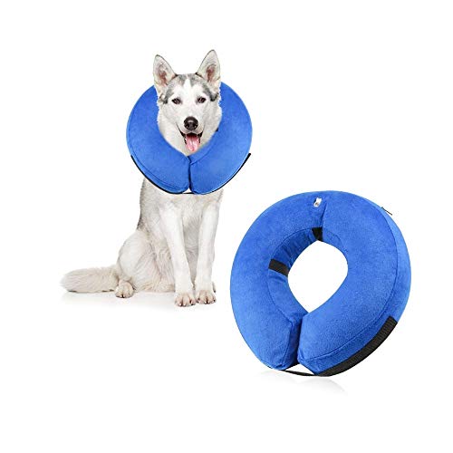 HanDingSM Aufblasbar Haustier Halsband Hals Halsband, aufblasbar Hunde Halsband, Schutz Schutz Sleeve für postoperative Haustiere, Hunde Beauty Schutz Halsband (L)