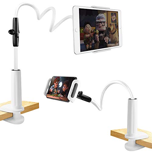 unibelin Schwanenhals Tablet Halterung, Halterung Tablet Halter Bett 360°Drehen Einstellbare und Abnehmbarer Ständer für ipad Mini, Pad Pro 2018, 3,5-10,5 Zoll Android und Apple Device