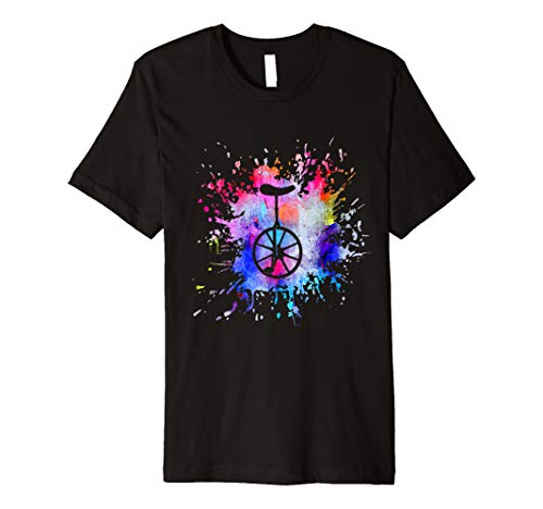Einrad Bike T Shirt - Farbklecks Tee