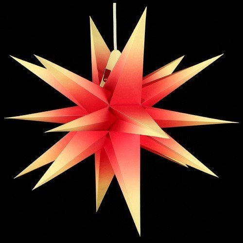 Angebot: Annaberger Faltstern - Weihnachtsstern - Rot-Gelb 60cm mit Beleuchtungsset Erzgebirge