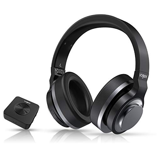 TV Funkkopfhörer, Vogek Bluetooth 4.1 Kabellose Kopfhörer mit Bluetooth 5.0-Senderladestation, Optische Faser Fernsehkopfhörer 100ft drahtlose Strecke Kopfhörer für TV Xbox PS PC Smart Handy