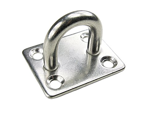 KAMERO Edelstahl Augplatte D12-70x50mm, V4A, rostfrei, belastbar bis 700kg