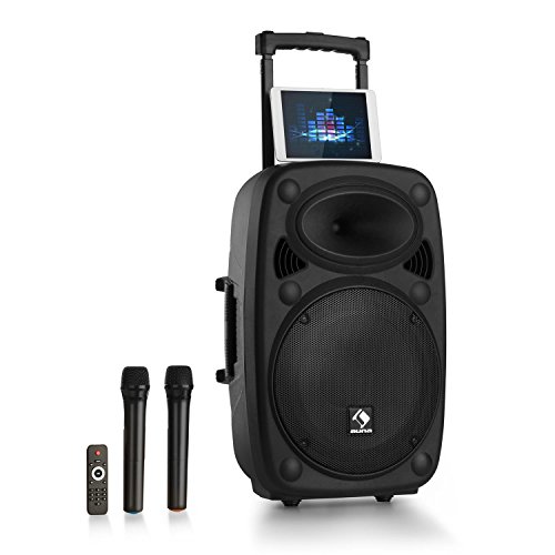 auna Streetstar 15 2.0 Edition • mobile PA-Anlage • 15' (38,1 cm) Subwoofer mit 1000 W max. Leistung • Bluetooth • USB/SD/MP3 • robustes ABS-Gehäuse • Formate: MP3, WMA, ID3-Tag • Akku • schwarz