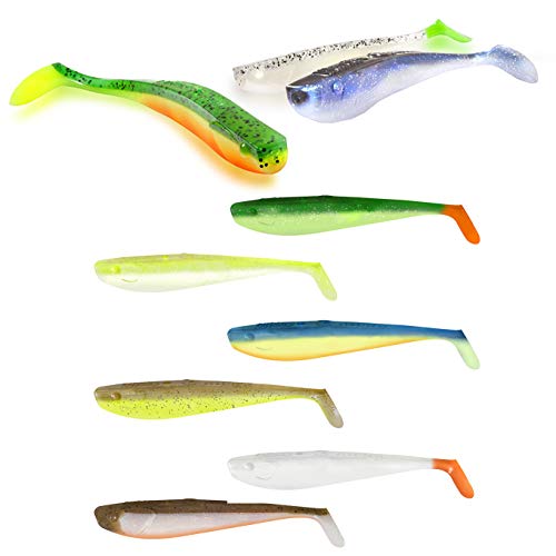 TheBigFish Quantum - Mann´s Q-Paddler - Gummifisch Set für trübes Wasser - 6X 12cm