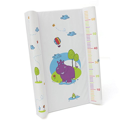 Wickelplatte Wickelbrett Wickelauflage Unterlage für Bett Baby OKT Kids Hippo Motiv weiss