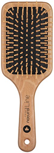 Natur-Haar-Bürste Holz Fripac-Medis Natural Line Paddle-Brush, 9-reihig,  zum täglichen Durchkämmen und Entwirren der Haare, abgerundete Borsten, antistatisch für lange und dicke Haare