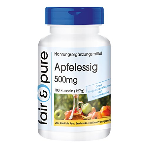 Apfelessig 500mg, vegan, hochdosiert, 180 Kapseln