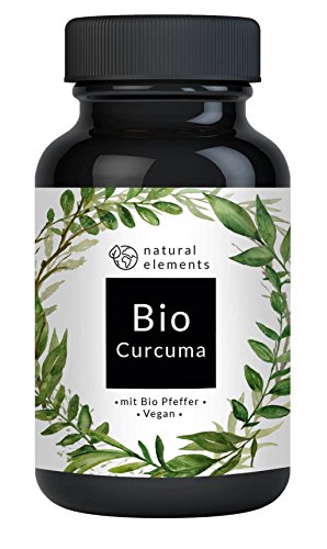 Bio Curcuma (Kurkuma) - Laborgeprüft - 180 vegane Kapseln mit Curcumin und Piperin aus Bio schwarzem Pfeffer – Ohne Zusätze – Hochdosiert und hergestellt in Deutschland