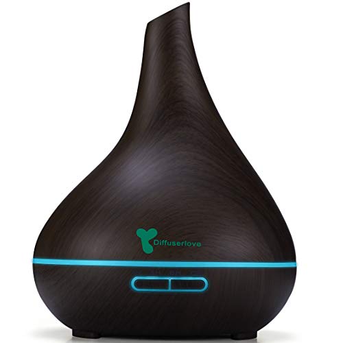 Diffuserlove 500ML diffuser Aroma diffuser Ultraschall Luftbefeuchter Trag usor Cool Mist Humidifier mit 7 Farben LED und AUTO-Abschaltung Funktion,Perfekt für Office Home