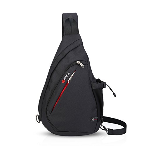 FANDARE Mode Outdoor Sports Rucksack Sling Bag Umhängetasche Messenger Schultertasche Reisen Wandern Daypack Crossbag Crossbody Bag Chest Pack Hohe Kapazität Wasserdicht Polyester Schwarz